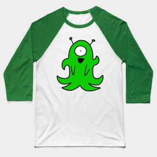 Green Tentacle Alien Baseball T-Shirt